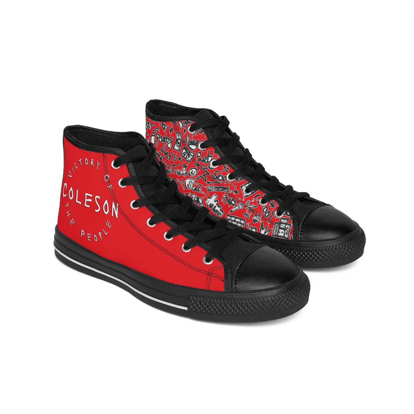 Red High-top Sneakers - COLESON Merch by COLESON Hip Hop Artist