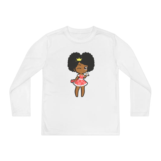 Youth Long Sleeve Shirt with Princess JuiceBoxxTV, Kids Graphic Tee, Stylish Kids Apparel, Birthday Gift, Everyday Casual Wear