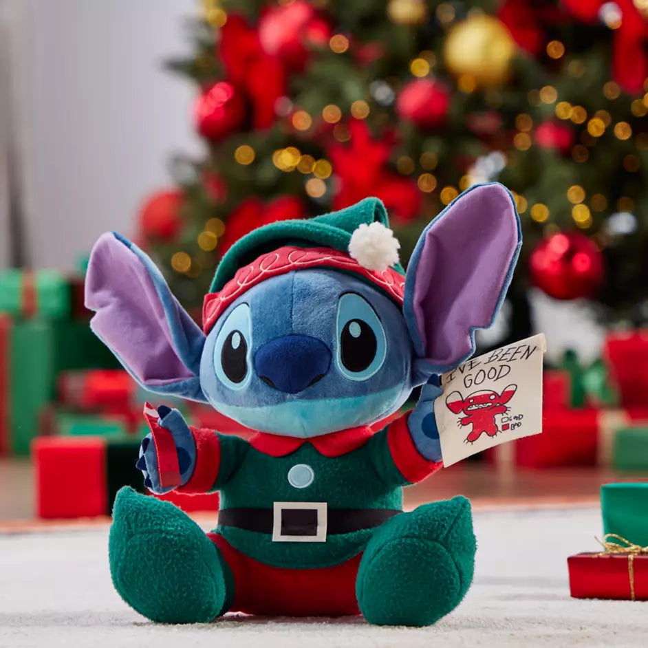 Disney Parks Stitch Elf I've Been Good Holiday Christmas Plush