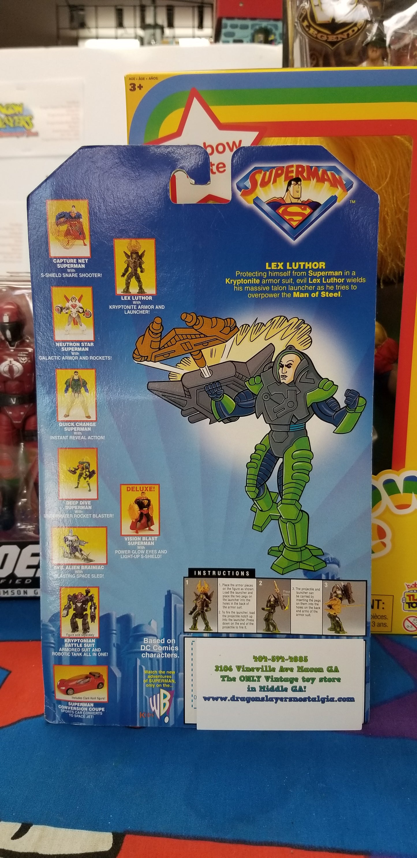 Kenner DC Comics Superman The Animated Series Lex Luthor with Kryptonite Armor and Launcher