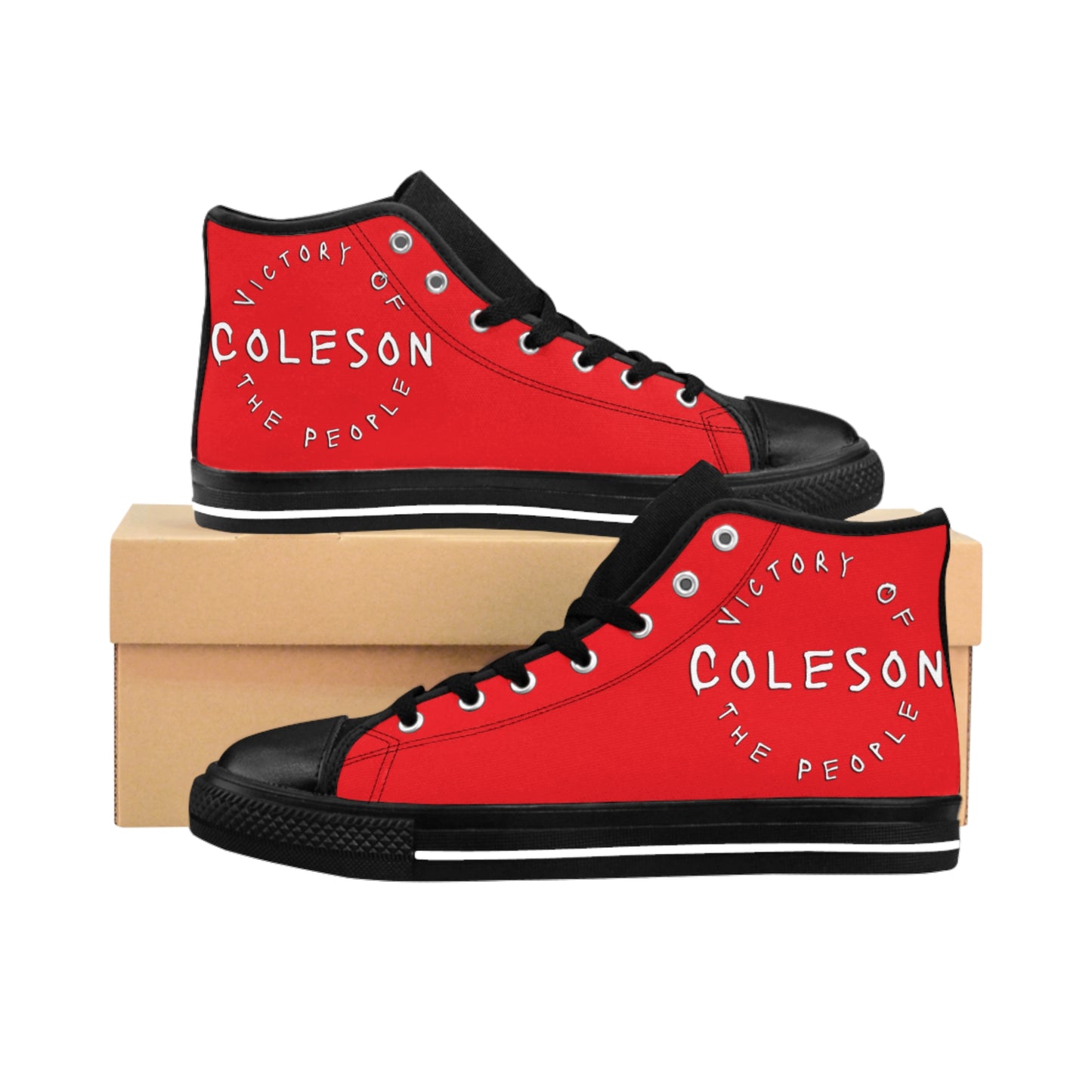 Red High-top Sneakers - COLESON Merch by COLESON Hip Hop Artist