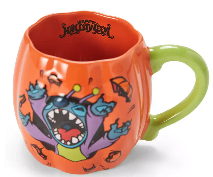 Disney Parks Stitch Halloween Pumpkin Coffee Mug