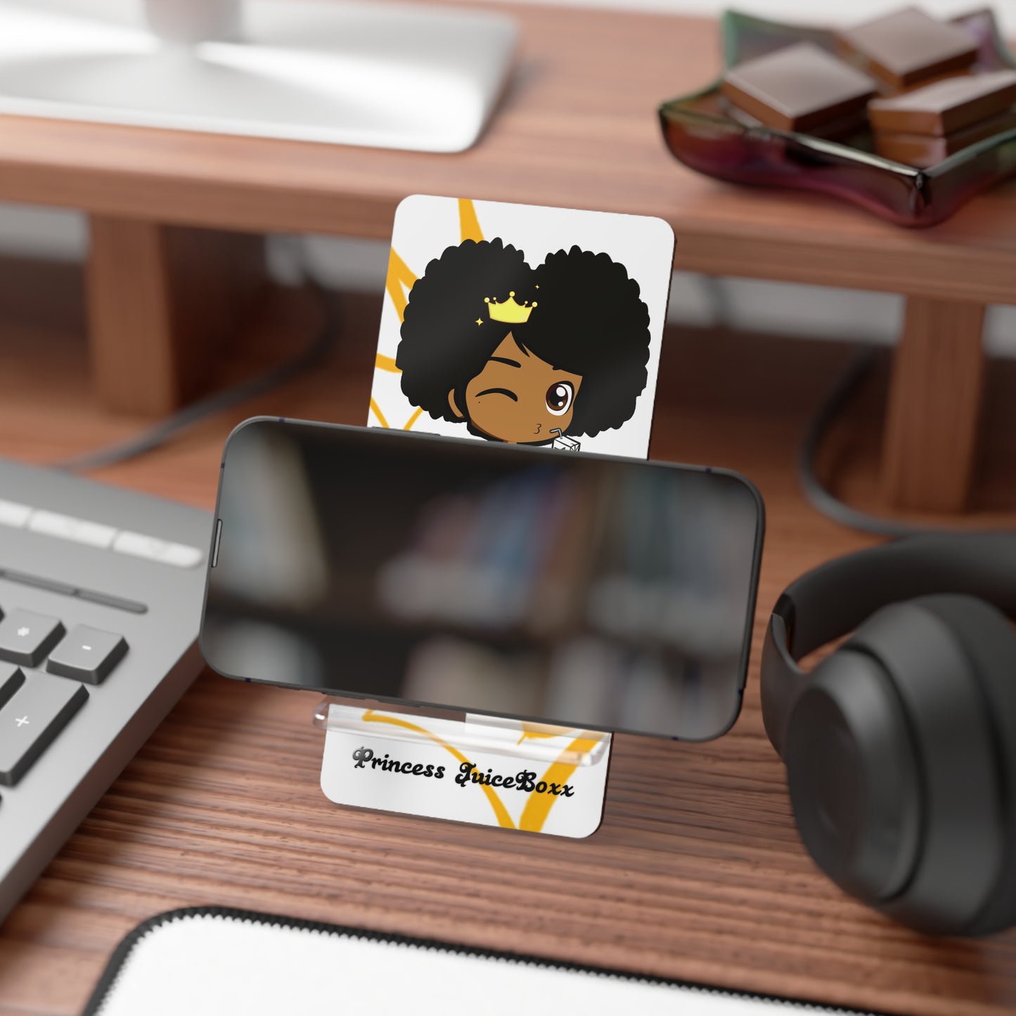 Cute Smartphone Stand by Princess JuiceBoxxTV, Desk Accessory, Gift for Girls, Desk Organizer, Phone Holder, Home Office