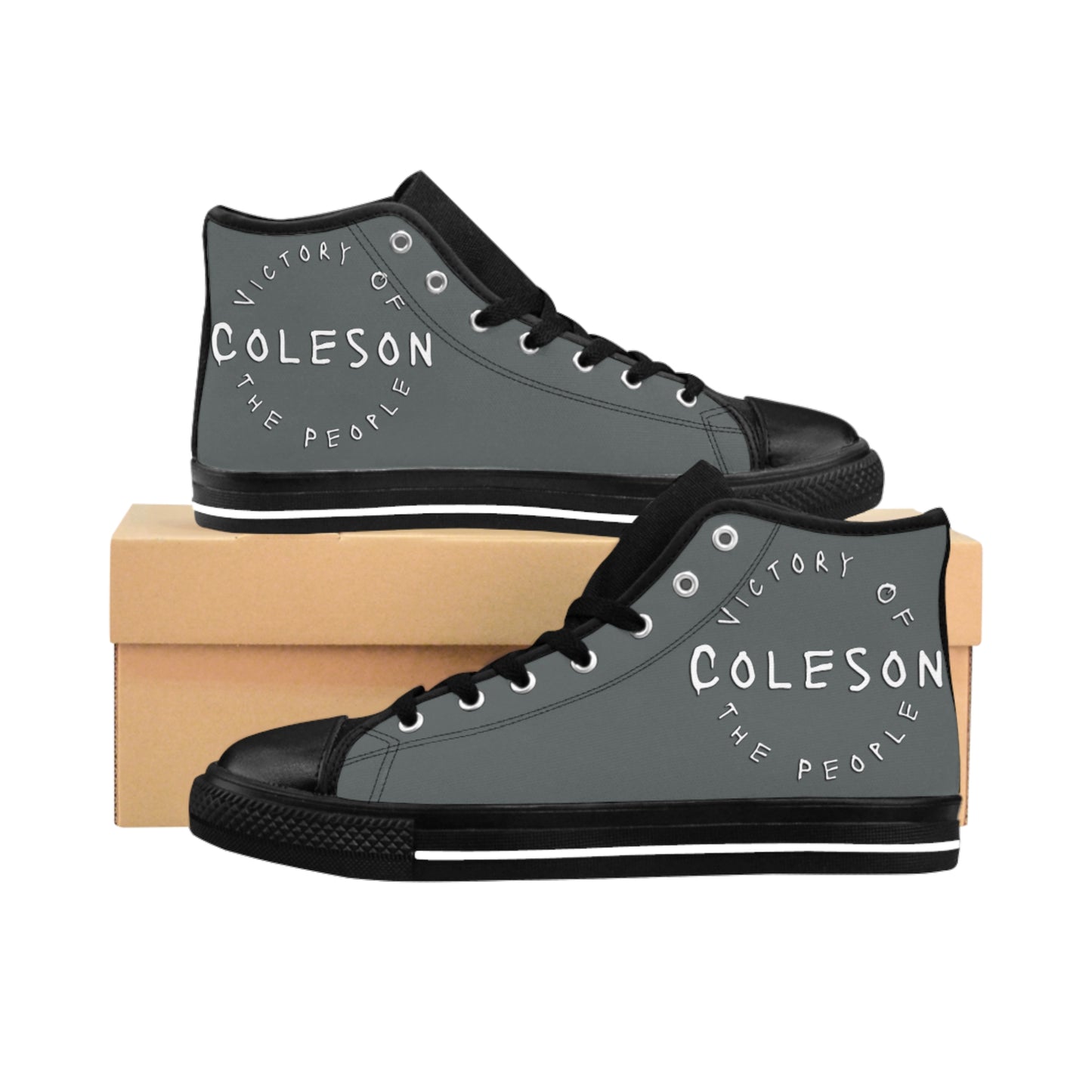 Dark Grey High-top Sneakers - COLESON Merch by COLESON Hip Hop Artist