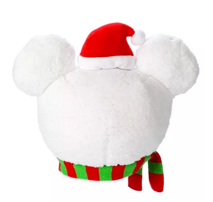 Disney Christmas Santa Mickey Snowman Face Throw Pillow Plush