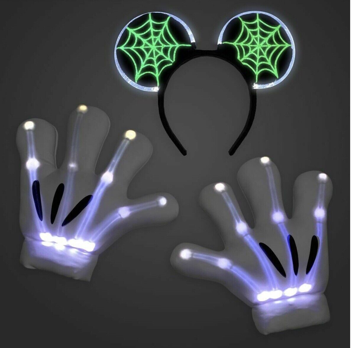 Disney Parks Halloween Mickey Light-up Skeleton Costume Accessory Set