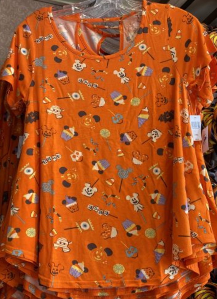 Disney Parks Women's Halloween Snacks Short Sleeve Shirt