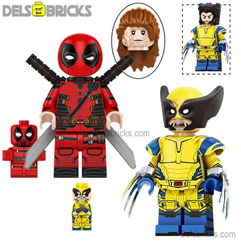 Deadpool & Wolverine SET OF 2 Marvel MCU Lego Minifigures Custom Toys 5