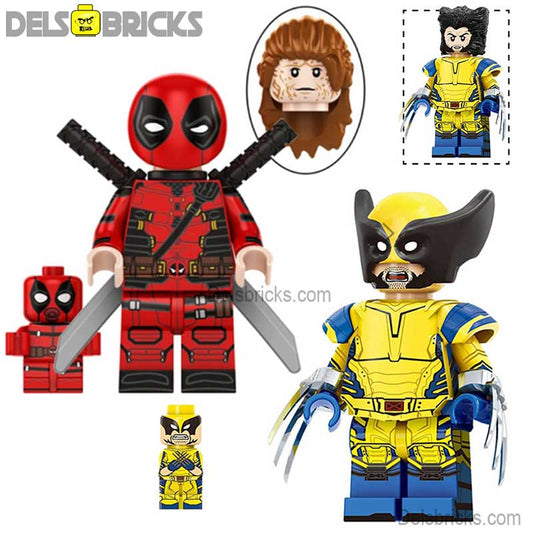 Deadpool & Wolverine SET OF 2 Marvel MCU Lego Minifigures Custom Toys 5