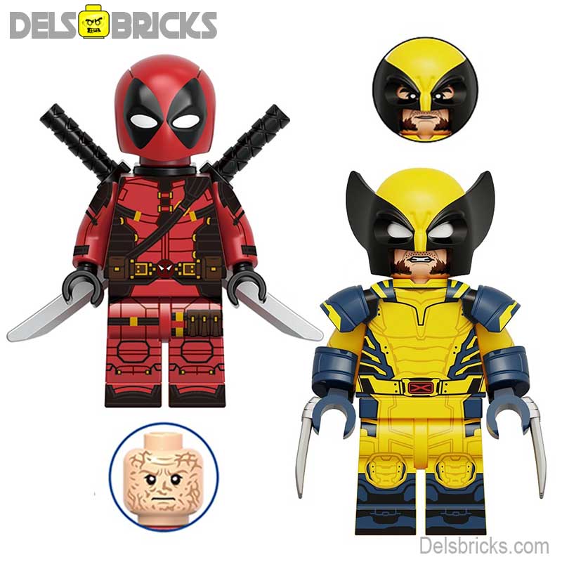 Deadpool & Wolverine Movie SET OF 2 MCU X-Men Lego Minifigures Custom Toys