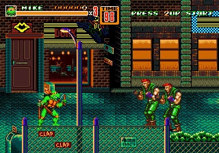 TMNT in Streets of Rage 2 Sega Genesis Repro Beat 'em Up Classic Game