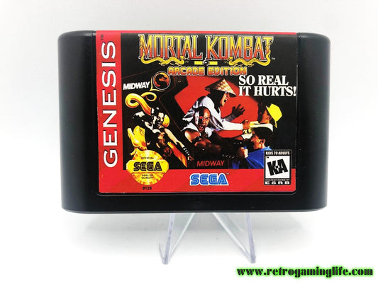Mortal Kombat Arcade Edition Sega Genesis Game Cart Repro
