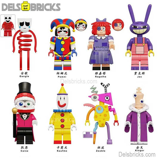The Amazing Digital Circus set of 8 Lego Minifigures Custom Toys 2