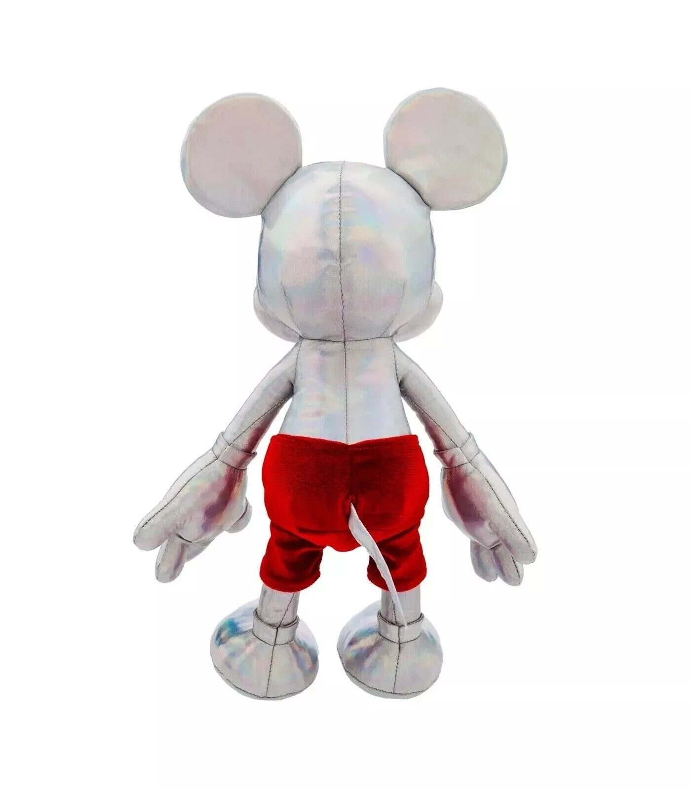 Disney Parks 2023 100th Anniversary Mickey Mouse Silver Chrome Color Plush