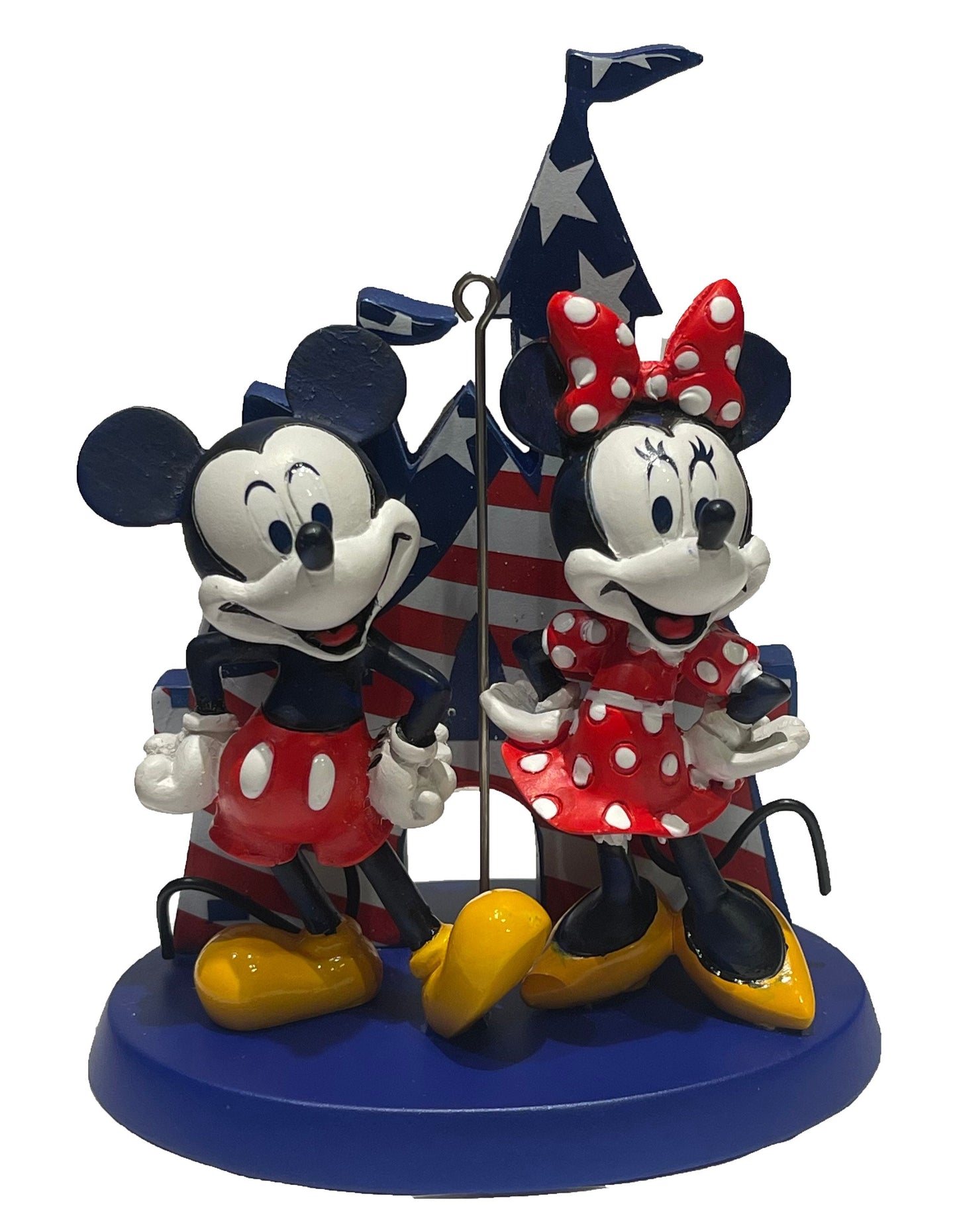 Disney Parks Americana Mickey & Minnie with Castle Christmas Ornament