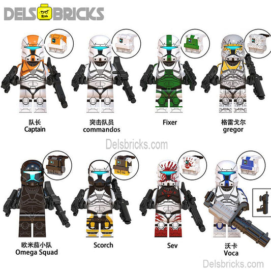 Delta Squad Commandos Set of 8 Lego Star Wars Minifigures Custom Toys