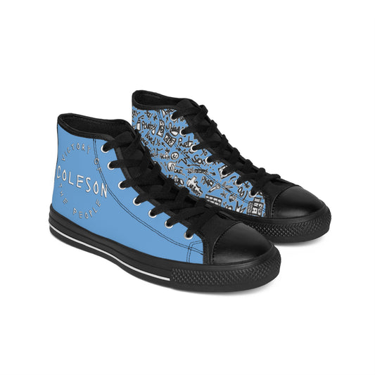 Light Blue High-top Sneakers - COLESON Merch by COLESON Hip Hop Artist