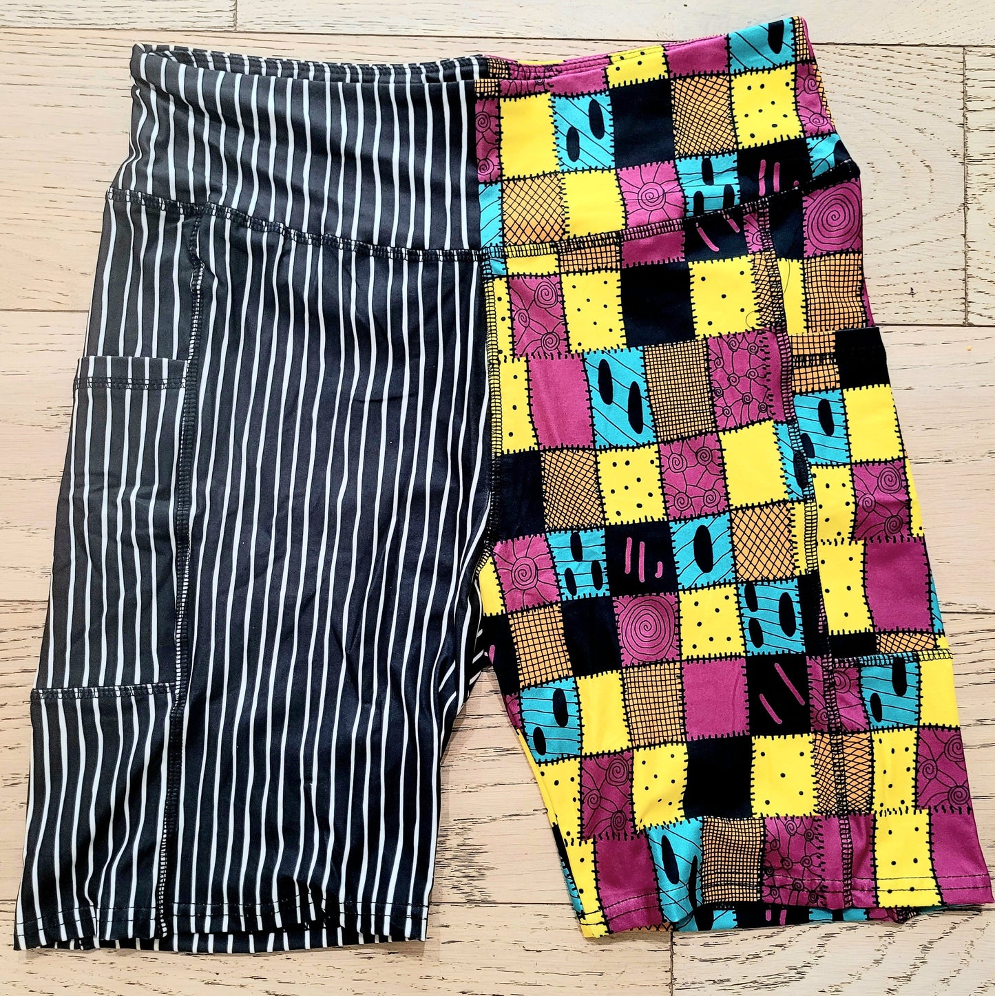 Jack & Sally Halloween Couple (Unique Exclusive) Pocket Biker Shorts - High-quality Handcrafted Vibrant Bike Shorts