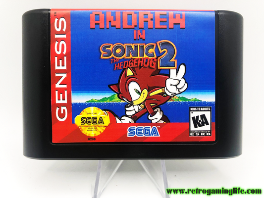 Andrew in Sonic the Hedgehog 2 Sega Genesis Repro Game Cart