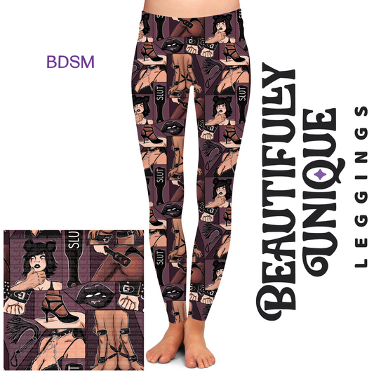 BDSM (Semi-Exclusive) - Kink Kinky Sado S&M Valentine's Day Love High-quality Handcrafted Vibrant Leggings
