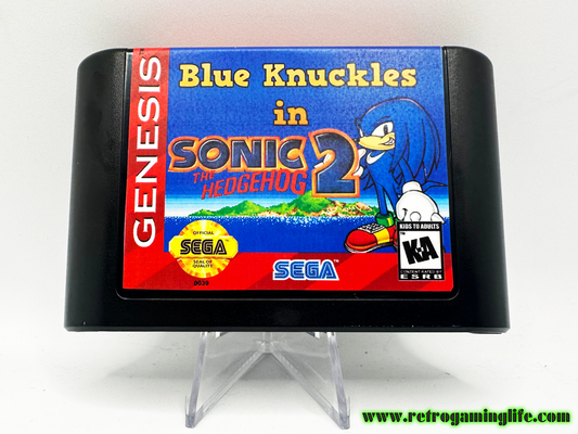 Blue Knuckles in Sonic the Hedgehog 2 Sega Genesis Repro Game Cart