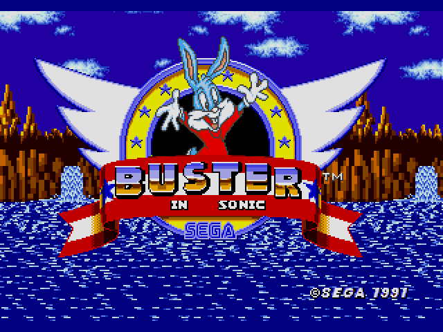 Buster Bunny in Sonic the Hedgehog Sega Genesis Repro Game Cart