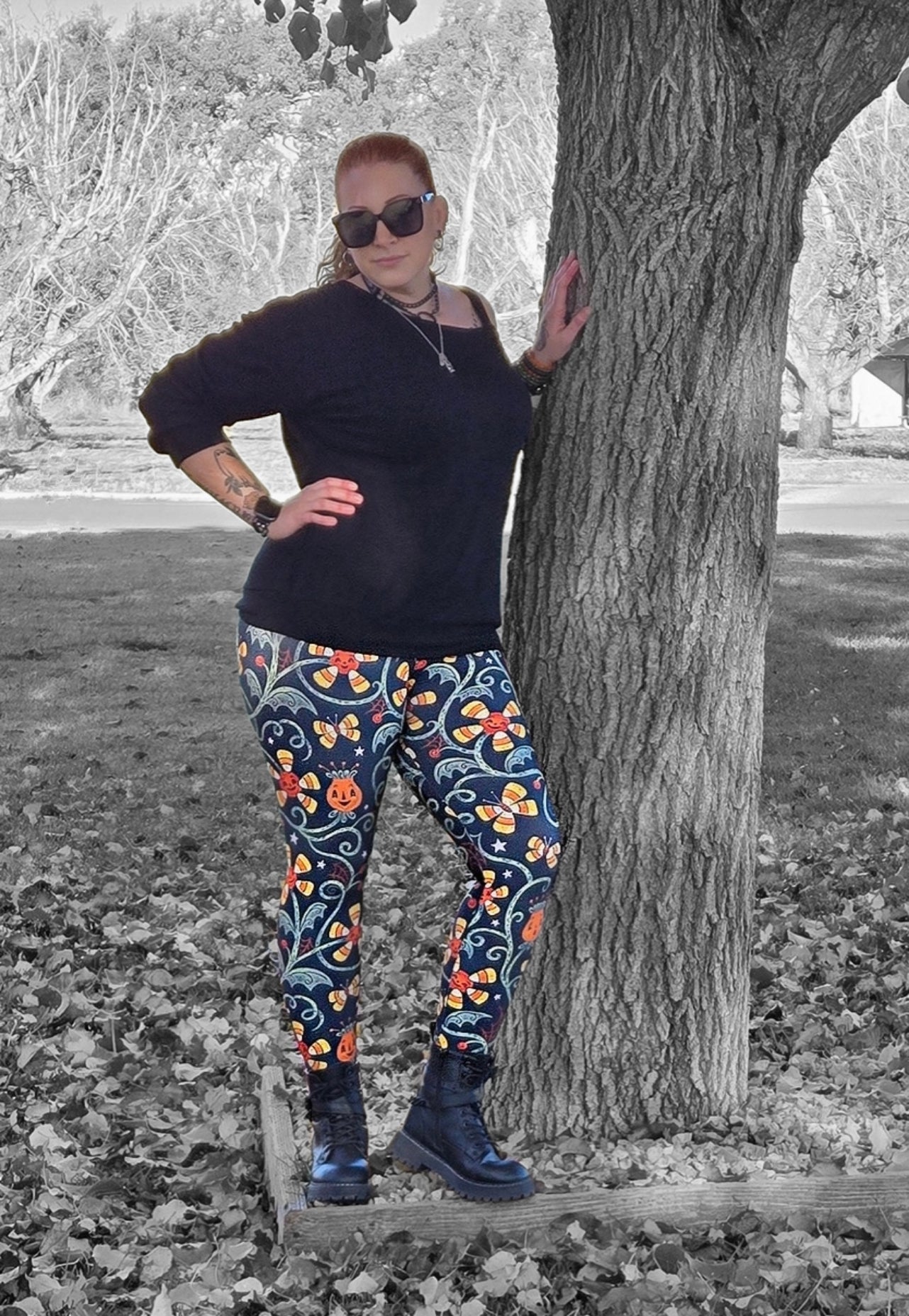Spooky Sweet Garden (Johanna Parker Exclusive) - High-quality Handcrafted Vibrant Leggings