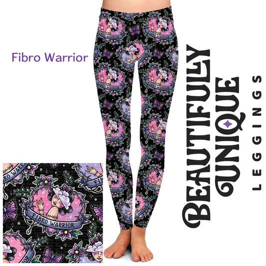 Fibro Warrior (Exclusive) - Fibromyalgia Chronic Pain High-quality Handcrafted Vibrant Leggings
