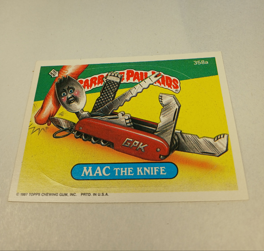 Garbage Pail Kids Topps 1987 Mac The Knife #358a