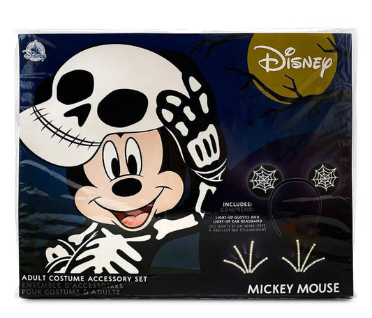 Disney Parks Halloween Mickey Light-up Skeleton Costume Accessory Set