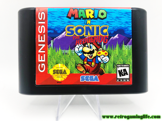 Mario in Sonic the Hedgehog Sega Genesis Repro Game Cart
