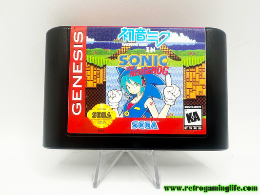 Hatsune Miku in Sonic the Hedgehog Sega Genesis Repro Game Cart