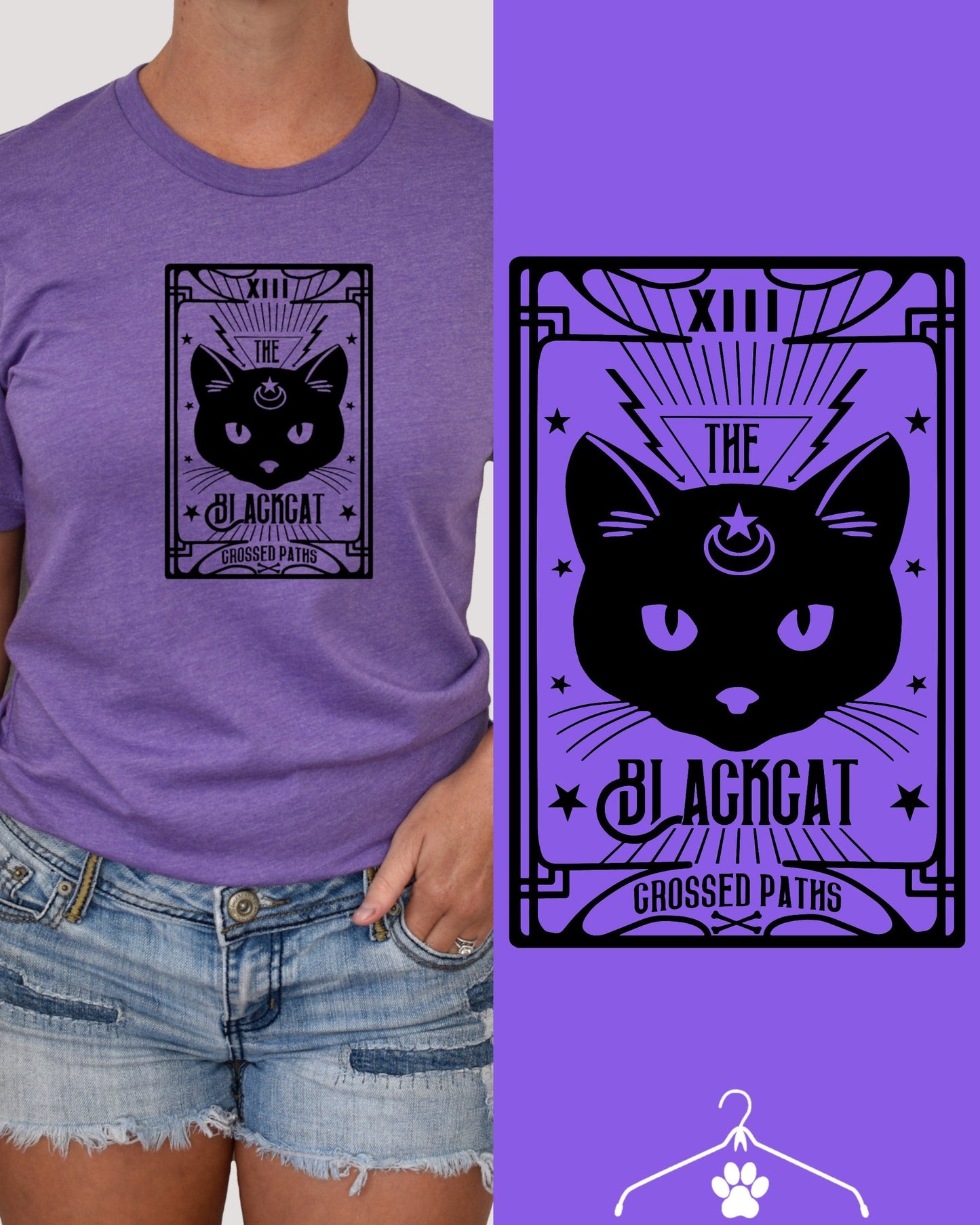 Black Cat Tarot Card Tee - Unisex Shirt