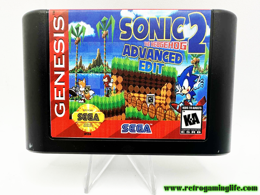 Sonic the Hedgehog 2 Advanced Edit Sega Genesis Video Game Cart
