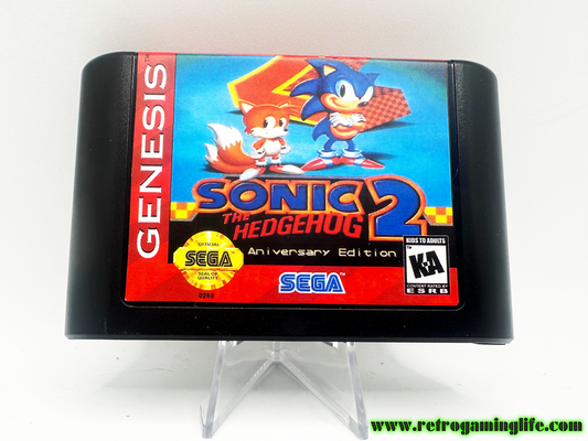 Sonic the Hedgehog 2 – Sega Genesis Reproduction Cart (Anniversary Edition)