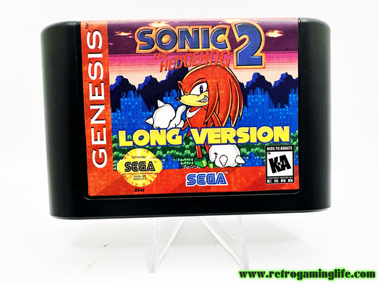 Sonic the Hedgehog 2 Long Version Knuckles Edition Sega Genesis Video Game Cart
