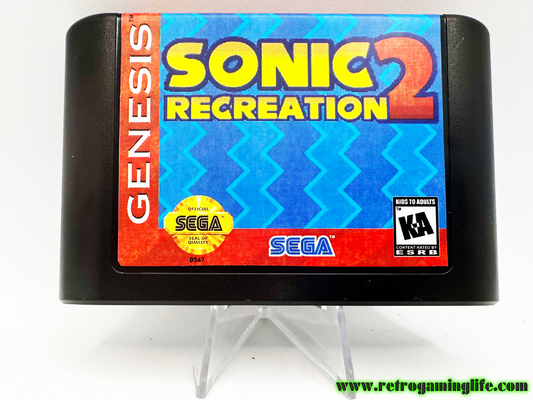 Sonic 2 Recreation Sega Genesis Video Game Cart