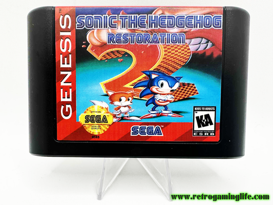 Sonic the Hedgehog 2 Restoration Sega Genesis Video Game Cart