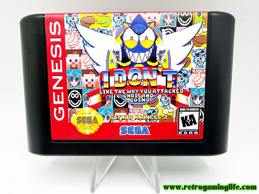 Sonic Github Madness 3 Sega Genesis Video Game Cart