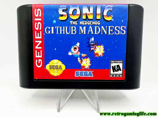 Sonic Github Madness Sega Genesis Video Game Cart