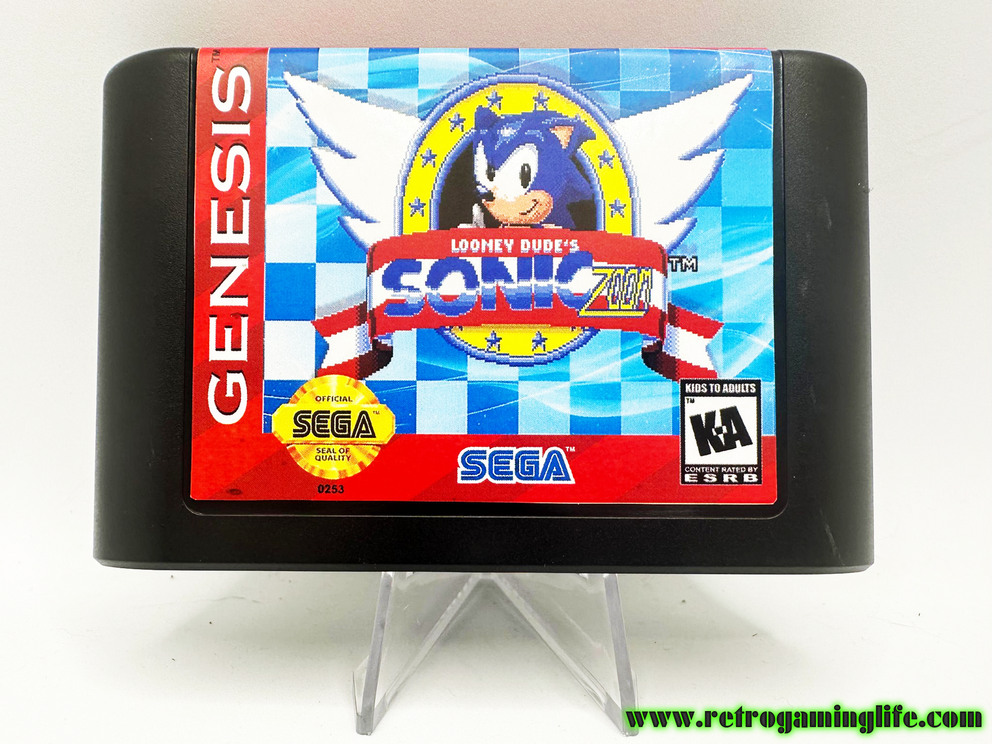 Sonic Zoom Cart Reproduction Sega Genesis Video Game Cart