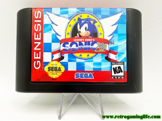 Sonic Zoom Cart Reproduction Sega Genesis Video Game Cart