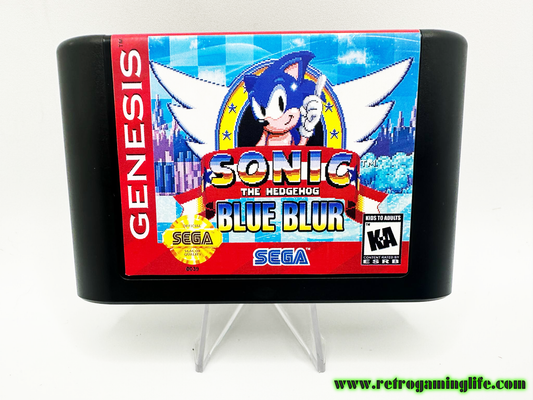 Sonic the Hedgehog: Blue Blur – Custom Sega Genesis Reproduction Cartridge