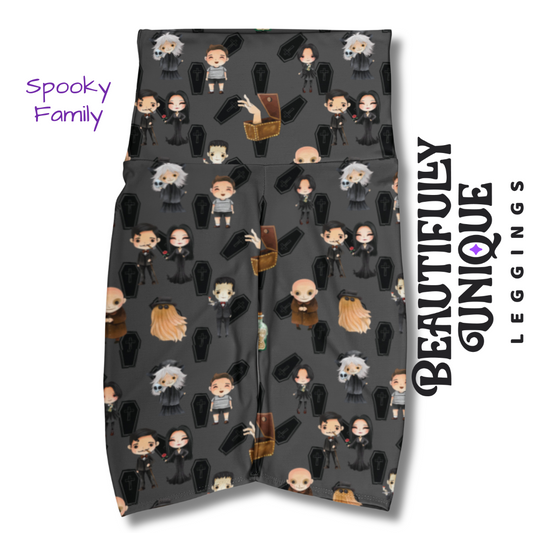 Spooky Family (Exclusive) Pocket Biker Shorts - High-quality Handcrafted Vibrant Bike Shorts