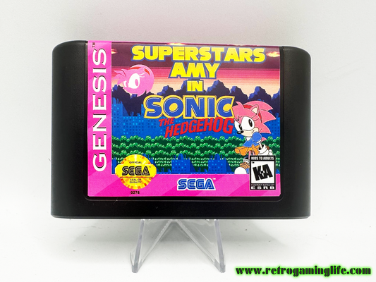 Superstars Amy in Sonic The Hedgehog Reproduction Sega Genesis Video Game Cart
