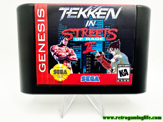 Tekken in Streets of Rage 2 Sega Genesis Repro Cart 🕹️