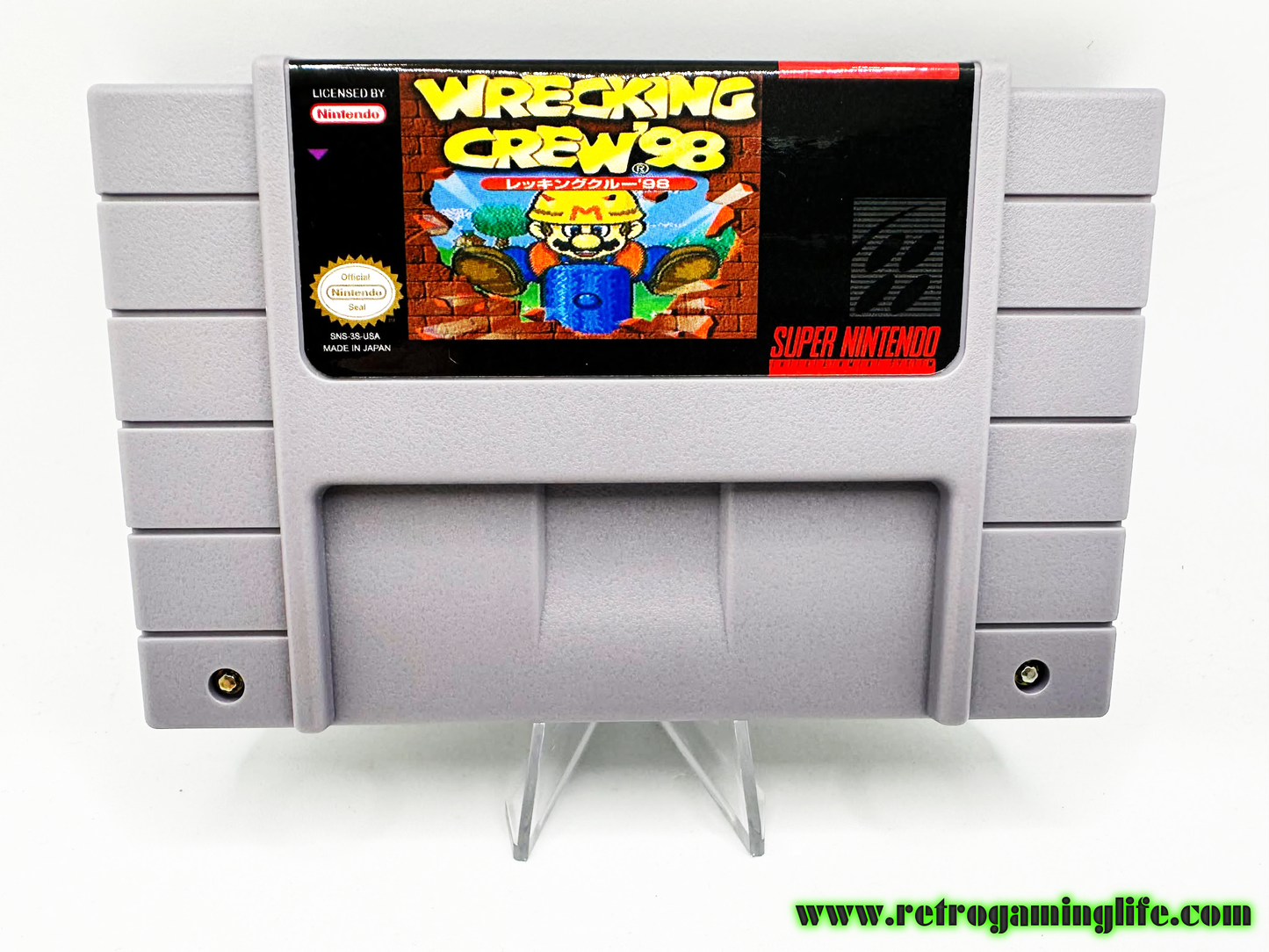 Wrecking Crew 98 SNES Video Game Cart