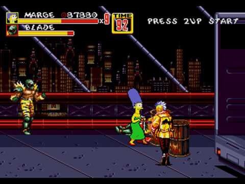 The Simpsons in Streets of Rage 2 Sega Genesis Beat &#39;em up Classic Game