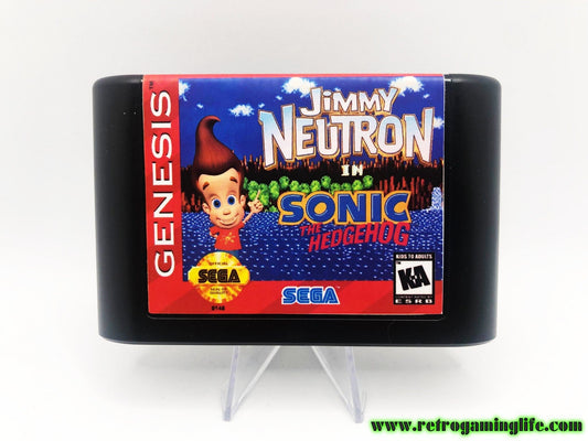 Jimmy Neutron in Sonic the Hedgehog Sega Genesis Game Cart Repro