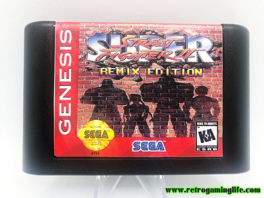 Super Street Fighter 2 Remix Edition Sega Genesis Repro Game Cart